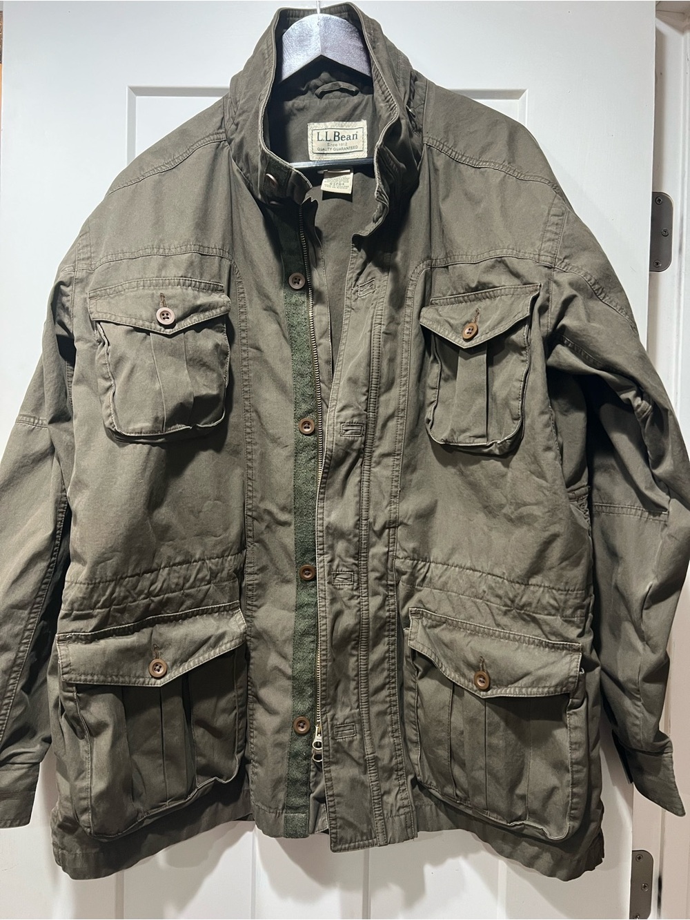 L.L.Bean Men’s Olive Safari Field Jacket M Utility Chore Cargo Gorpcore Travel